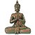 Buda Tibetano Namastê Verde com Bronze em Marmorite 34cm - Imagem 2