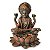 Deusa Saraswati na Flor de Lótus Verde com Bronze em Marmorite 15cm - Imagem 2