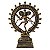 Deus Shiva Nataraja no Círculo de Fogo Dourado em Marmorite 18cm - Imagem 1