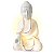 Buda Zen da Prosperidade em Porcelana Iluminado 19cm - Imagem 6