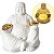 Buda da Riqueza em Porcelana Iluminado 13cm - Imagem 1