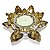 Porta Vela Flor de Lótus Cristal Brilhante Dourada T40 11cm - Imagem 1