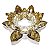 Porta Vela Flor de Lótus Cristal Brilhante Dourada T40 11cm - Imagem 3
