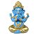 Ganesha da Prosperidade Azul e Dourado 14cm - Davi Ricci - Imagem 1
