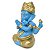Ganesha da Prosperidade Azul e Dourado 14cm - Davi Ricci - Imagem 2