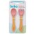 Kit Talheres Silicone e Bambu Rosa Bebe Alimentação - Imagem 1