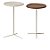 CONJUNTO MESA LATERAL TANGO EM MADEIRA 55CM E PEDRA TRAVERTINO 60CM - CORBELLI - Imagem 1