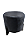 Puff - Redondo  - Veludo  (Preto) - Imagem 2