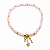 PULSEIRA COM CRISTAIS COR DE ROSA E PINGENTES AMOR - Imagem 1