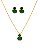 CONJUNTO OVAL DUPLO ZIRCÔNIAS VERDE - Imagem 1