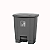 LIXEIRA 18L C/ COM PEDAL CINZA NYCOL - Imagem 1