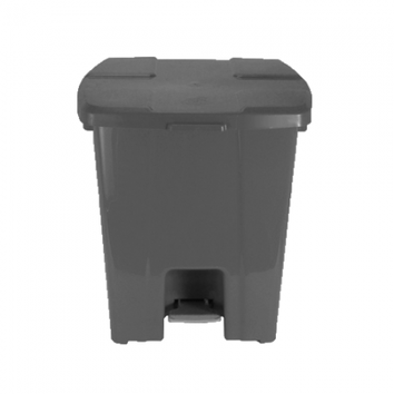 CESTO PLÁSTICO 30L QUADRADO C/ PEDAL E ARO INTERNO CINZA - Imagem 1