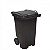 CONTEINER PLÁSTICO 120LTS COM RODA DE 200MM . COR: PRETO - Imagem 1