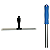 CONJUNTO RODO ARTICULADO DE 45CM DE SILICONE C/CABO ALUMÍNIO FOSCO 140 CM X 22 MM PUNHO AZUL - Imagem 1