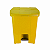 CESTO PLÁSTICO 30L QUADRADO C/ PEDAL E ARO INTERNO AMARELO - Imagem 1