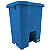 CESTO PLÁSTICO 30L QUADRADO C/ PEDAL E ARO INTERNO AZUL - Imagem 1