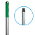 CABO ALUMÍNIO FOSCO 150CMX22MM - PUNHO VERDE E ROSCA  KUNBER - Imagem 1
