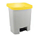 LIXEIRA 25L C/ PEDAL E AMORTECIMENTO BRANCO COM TAMPA AMARELO KUNBER - Imagem 1