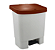 LIXEIRA 25L C/ PEDAL E AMORTECIMENTO BRANCO COM TAMPA MARROM KUNBER - Imagem 1