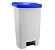 LIXEIRA 50L C/ PEDAL E AMORTECIMENTO BRANCO COM TAMPA AZUL KUNBER - Imagem 1