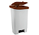 LIXEIRA 50L C/ PEDAL E AMORTECIMENTO BRANCO COM TAMPA MARROM KUNBER - Imagem 1