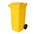 CONTEINER 120L C/ RODAS AMARELO PLESTIN - Imagem 1