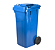 CONTEINER 120L C/ RODAS AZUL PLESTIN - Imagem 1