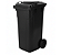 CONTEINER 120L C/ RODAS PRETO PLESTIN - Imagem 1