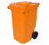 CONTEINER 240L C/ RODAS LARANJA PLESTIN - Imagem 1