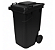 CONTEINER 240L C/ RODAS PRETO PLESTIN - Imagem 1