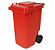 CONTEINER 240L C/ RODAS VERMELHO PLESTIN - Imagem 1