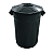 CESTO PLÁSTICO 60L COM TAMPA. COR: PRETO - Imagem 1