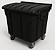 CONTEINER 500L C/ RODAS PRETO PLESTIN - Imagem 1