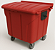 CONTEINER 500L C/ RODAS VERMELHO PLESTIN - Imagem 1