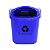 CESTO INDIVIDUAL  40 LITROS COM HASTE DE PLASTICO - AZUL - Imagem 1