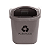 CESTO INDIVIDUAL  40 LITROS COM HASTE DE PLASTICO - CINZA - Imagem 1