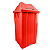 LIXEIRA COM TAMPA BASCULANTE 100 LITROS VERMELHO JSN - Imagem 1