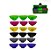 Cuia de silicone BASE colorida estampada kit com 18 unidades - Imagem 1