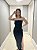 Vestido longo preto tomara que caia drapeado - Imagem 3