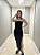 Vestido longo preto tomara que caia drapeado - Imagem 5