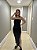 Vestido longo preto tomara que caia drapeado - Imagem 1