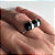 Anel feminino com obsidiana facetada, em Prata 925 - Imagem 1