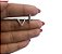 Brinco Argola Triangular com microzirconias Prata 925 - Imagem 1
