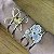 Bracelete cristal transparente triplo banhado a ouro amarelo - Imagem 2
