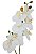 ORQUIDEA ARTIFICIAL BRANCA 3D X8 GALHO DUPLO 100CM 11943B - Imagem 1