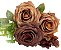 ROSAS ARTIFICIAIS LUXO BUQUE C/ 7 BOTOES 33CM 129042 - Imagem 5