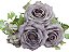 ROSAS ARTIFICIAIS LUXO BUQUE C/ 7 BOTOES 33CM 129042 - Imagem 3