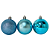 KIT BOLA DE NATAL 8CM C/6 UN AZUL TURQUESA 129200 - Imagem 1