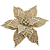 FLOR DE NATAL BEGE AVELUDADA 31CM CABO 20CM 129364 - Imagem 1
