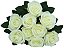 BUQUE ROSAS X9 BRANCO OFF WHITE 37CM 130289 - Imagem 1